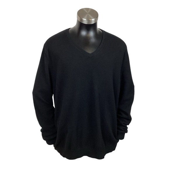 Pure Cashmere VNeck Mens XLarge Cashmere  Black - Picture 11 of 11